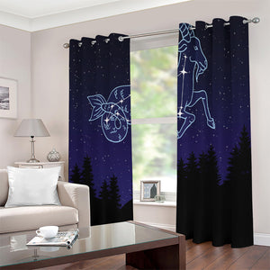 Capricorn Constellation Print Extra Wide Grommet Curtains