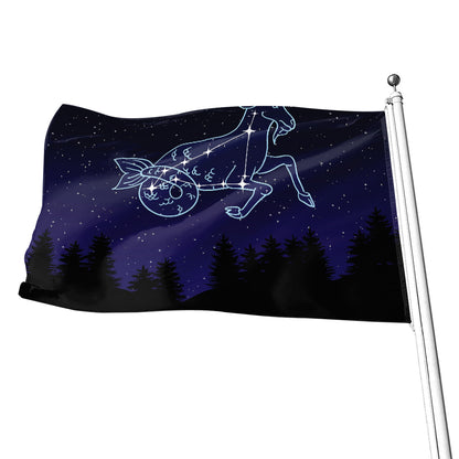 Capricorn Constellation Print Flag