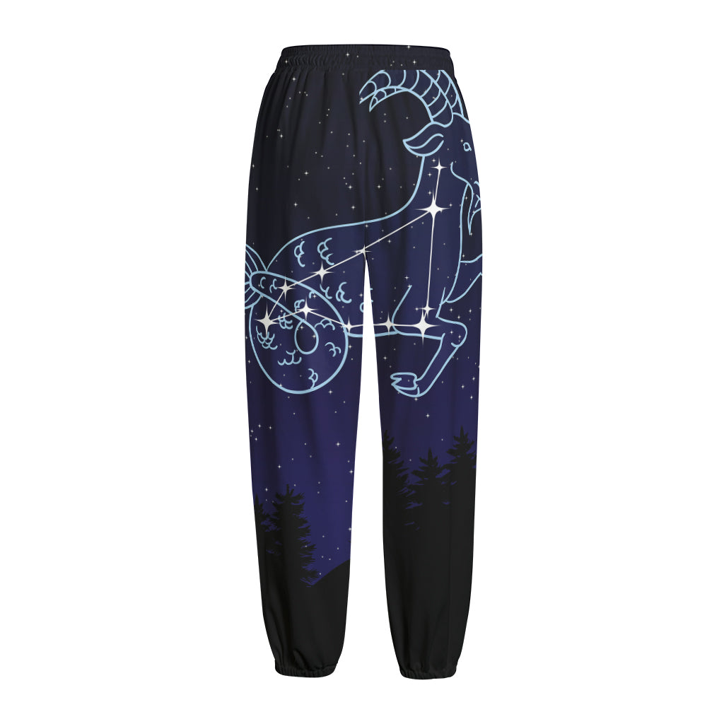 Capricorn Constellation Print Fleece Lined Knit Pants