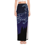 Capricorn Constellation Print High Slit Maxi Skirt