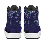 Capricorn Constellation Print High Top Leather Sneakers