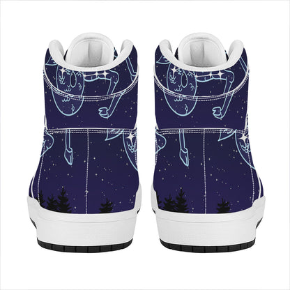 Capricorn Constellation Print High Top Leather Sneakers