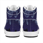Capricorn Constellation Print High Top Leather Sneakers