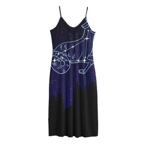 Capricorn Constellation Print Jersey Midi Cami Dress