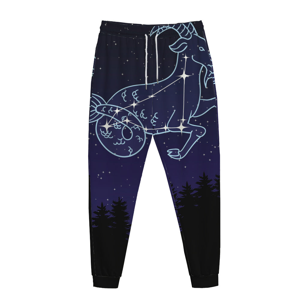 Capricorn Constellation Print Jogger Pants