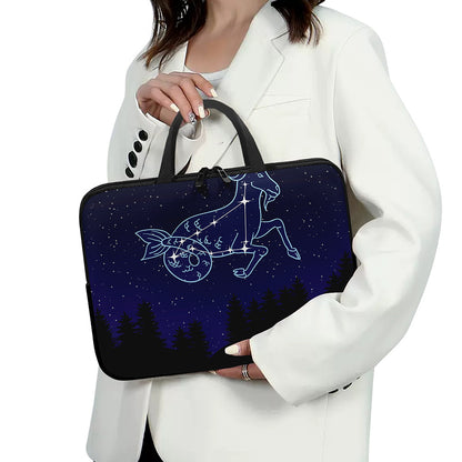 Capricorn Constellation Print Laptop Sleeve With Handle
