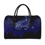 Capricorn Constellation Print Leather Duffle Bag