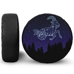 Capricorn Constellation Print Leather Spare Tire Cover