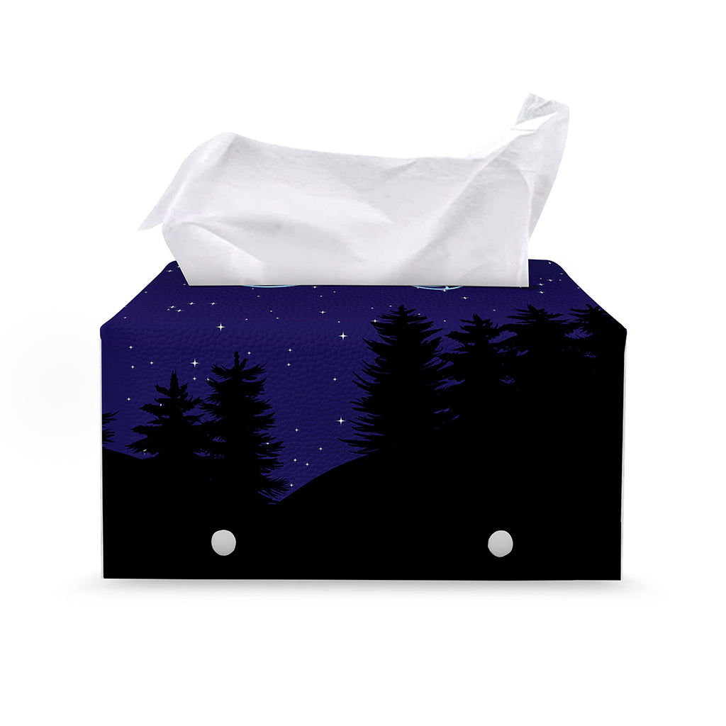 Capricorn Constellation Print Leather Tissue Box Cover