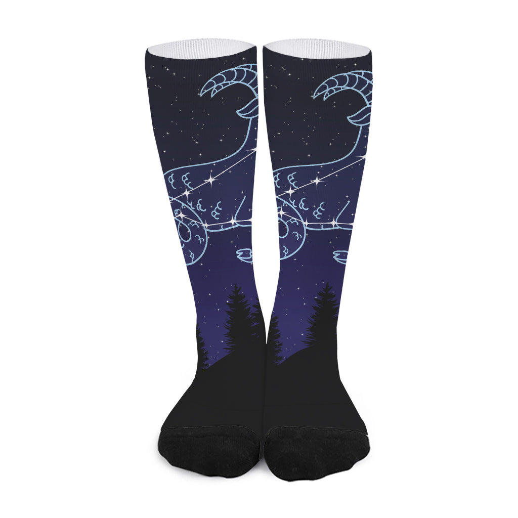 Capricorn Constellation Print Long Socks