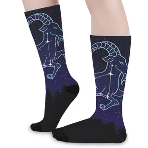 Capricorn Constellation Print Long Socks