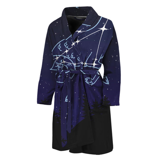 Capricorn Constellation Print Men's Bathrobe