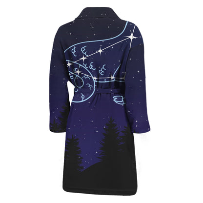 Capricorn Constellation Print Men's Bathrobe