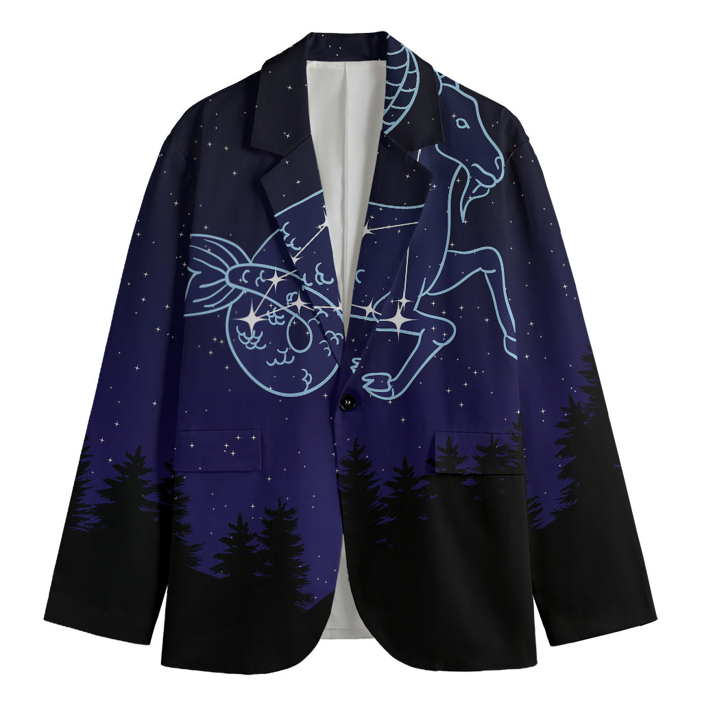 Capricorn Constellation Print Men's Blazer