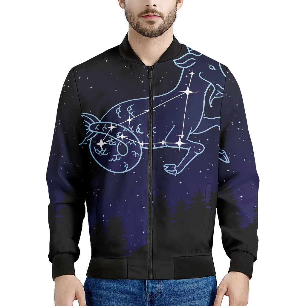 Capricorn Constellation Print Men's Bomber Jacket