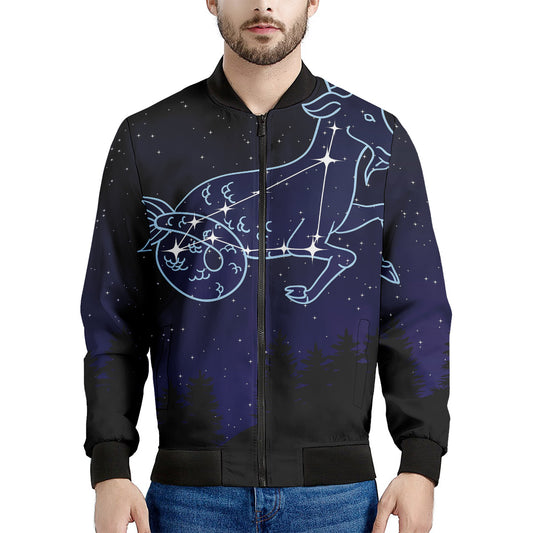 Capricorn Constellation Print Men's Bomber Jacket