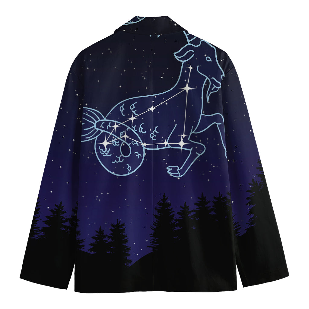 Capricorn Constellation Print Men's Cotton Blazer