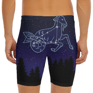 Capricorn Constellation Print Men's Long Boxer Briefs