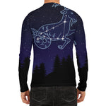 Capricorn Constellation Print Men's Long Sleeve Rash Guard