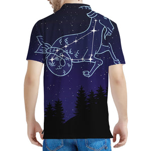 Capricorn Constellation Print Men's Polo Shirt