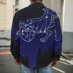 Capricorn Constellation Print Men's Shirt Jacket