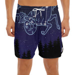 Capricorn Constellation Print Men's Split Running Shorts