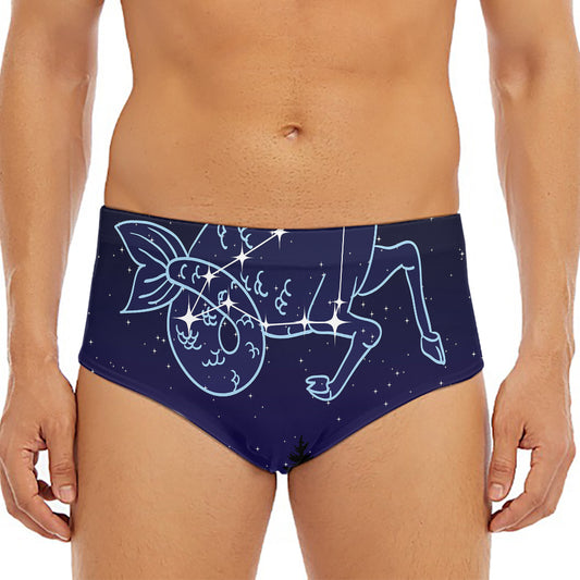 Capricorn Constellation Print Men's Triangle Swim Briefs
