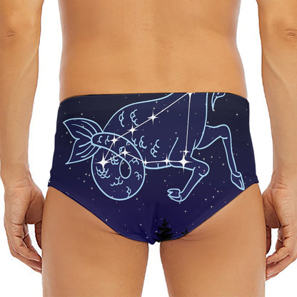 Capricorn Constellation Print Men's Triangle Swim Briefs