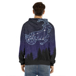 Capricorn Constellation Print Men's Velvet Pullover Hoodie