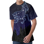 Capricorn Constellation Print Men's Velvet T-Shirt