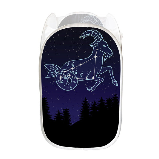 Capricorn Constellation Print Mesh Laundry Hamper