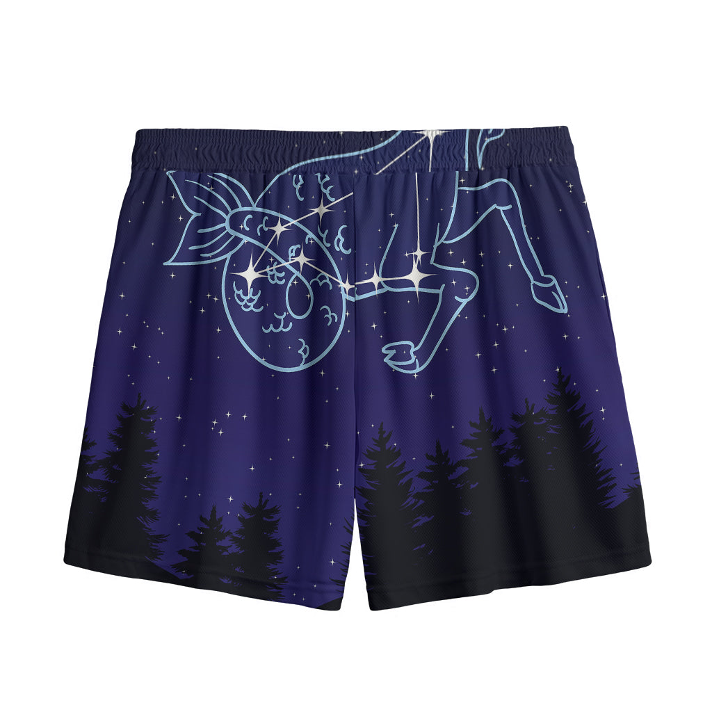 Capricorn Constellation Print Mesh Shorts