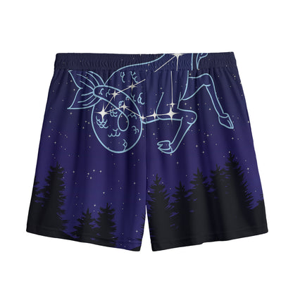 Capricorn Constellation Print Mesh Shorts