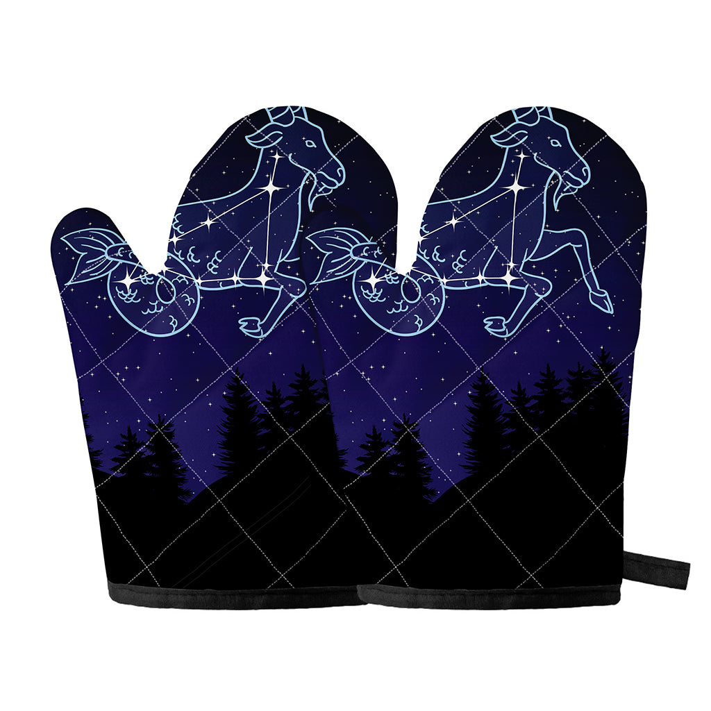 Capricorn Constellation Print Oven Mitts