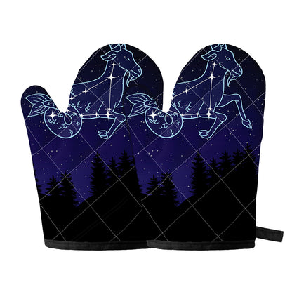 Capricorn Constellation Print Oven Mitts