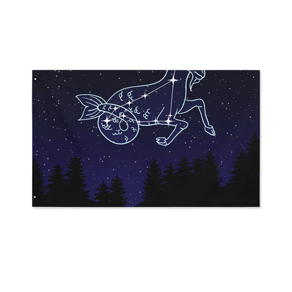 Capricorn Constellation Print Polyester Flag