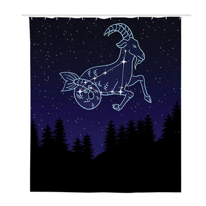 Capricorn Constellation Print Polyester Shower Curtain