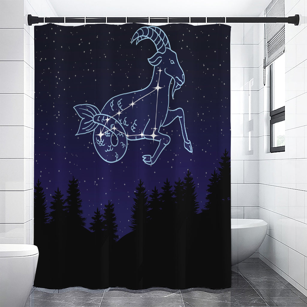 Capricorn Constellation Print Premium Shower Curtain