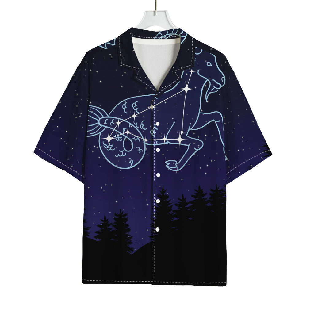 Capricorn Constellation Print Rayon Hawaiian Shirt