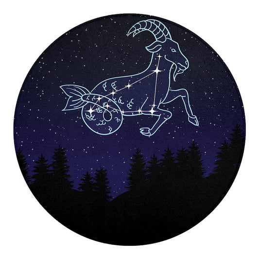 Capricorn Constellation Print Round Blanket