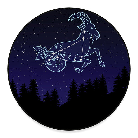 Capricorn Constellation Print Round Floor Mat