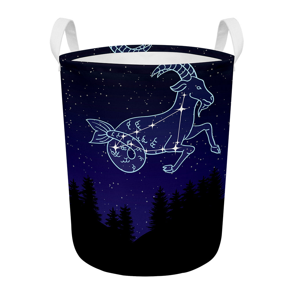 Capricorn Constellation Print Round Laundry Basket