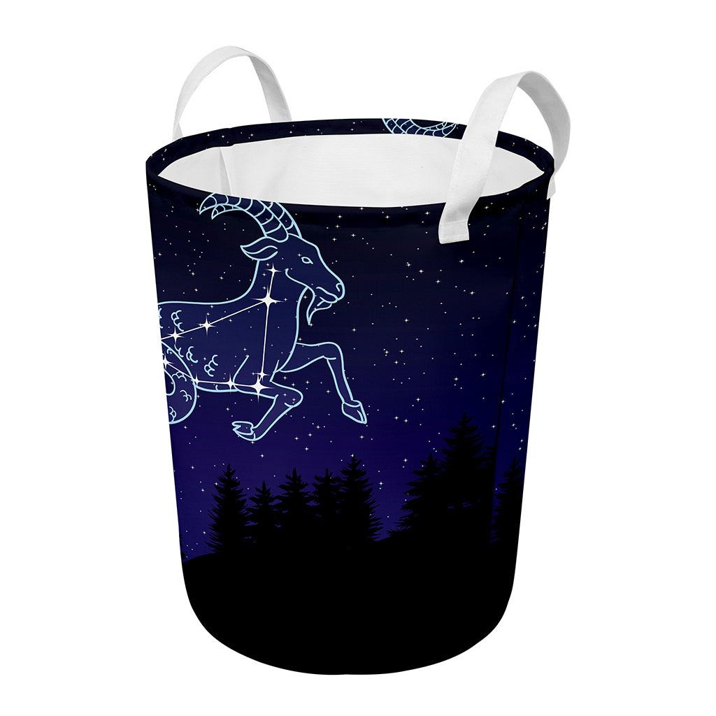 Capricorn Constellation Print Round Laundry Basket