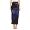 Capricorn Constellation Print Side Slit Maxi Skirt