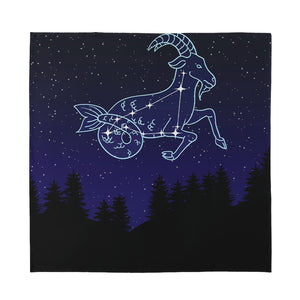 Capricorn Constellation Print Silk Bandana