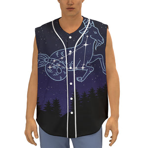 Capricorn Constellation Print Sleeveless Baseball Jersey