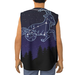 Capricorn Constellation Print Sleeveless Baseball Jersey