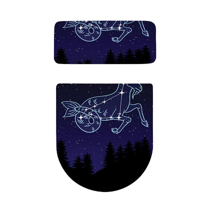Capricorn Constellation Print Toilet Lid And Tank Cover Set