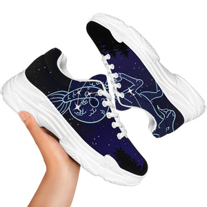 Capricorn Constellation Print White Chunky Shoes