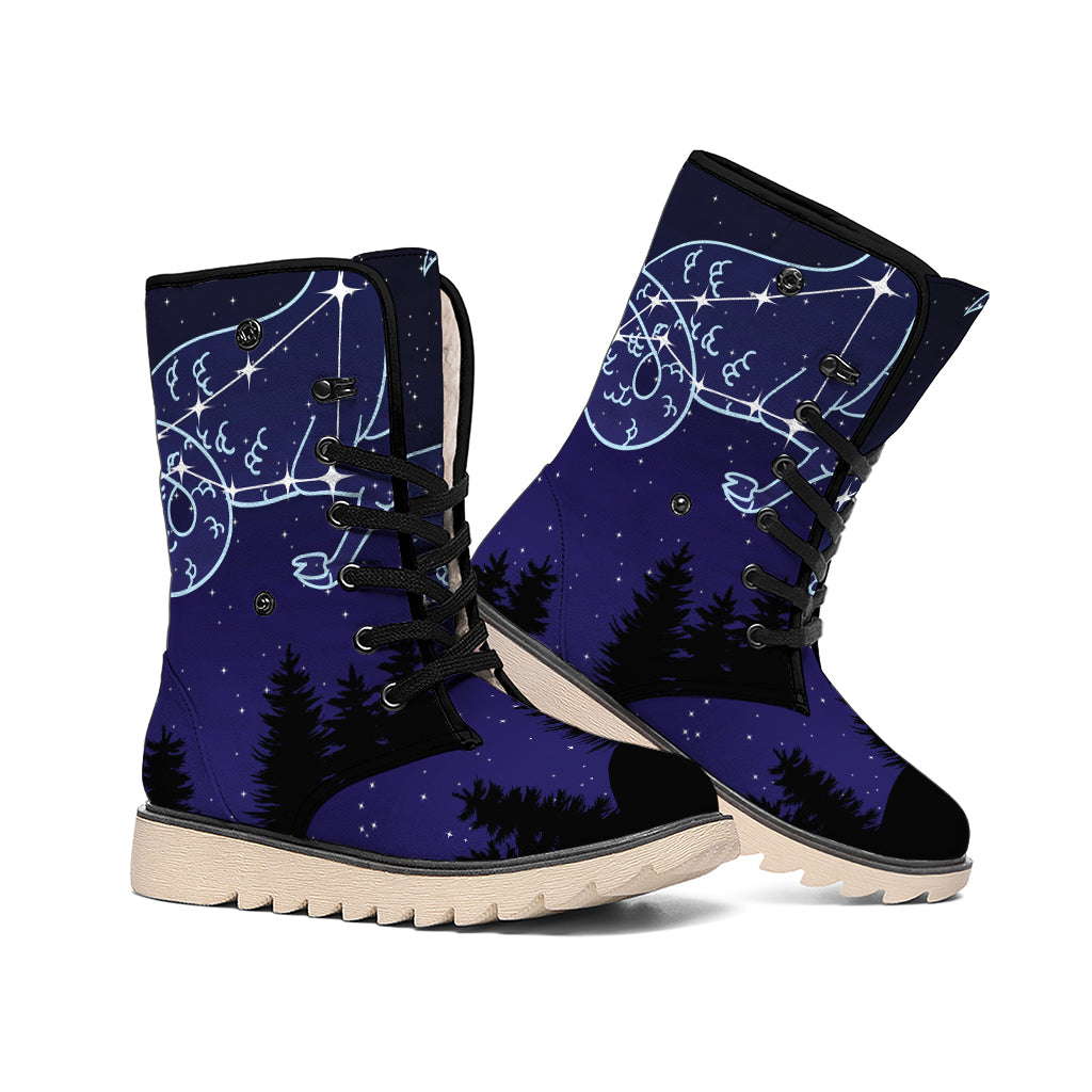 Capricorn Constellation Print Winter Boots